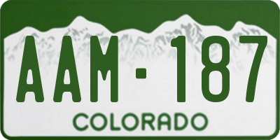 CO license plate AAM187