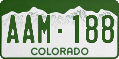 CO license plate AAM188