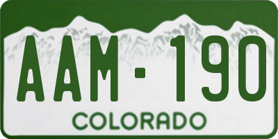 CO license plate AAM190