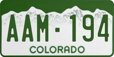 CO license plate AAM194
