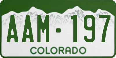 CO license plate AAM197