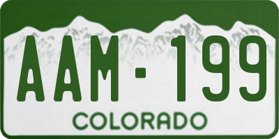 CO license plate AAM199