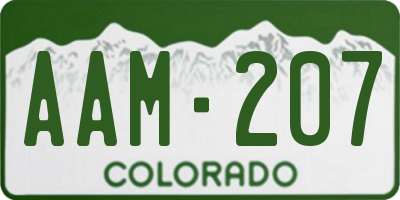 CO license plate AAM207