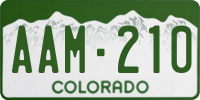 CO license plate AAM210