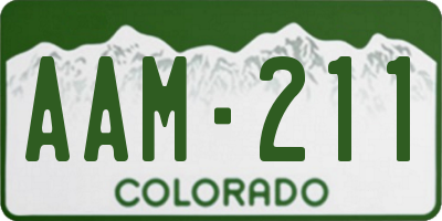 CO license plate AAM211