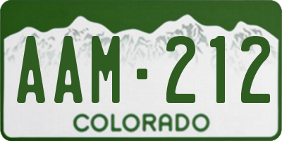 CO license plate AAM212