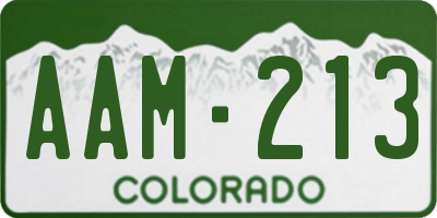 CO license plate AAM213
