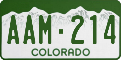CO license plate AAM214