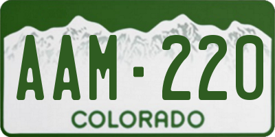 CO license plate AAM220