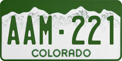 CO license plate AAM221