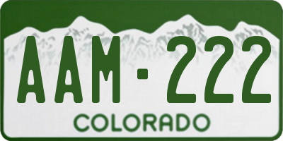 CO license plate AAM222