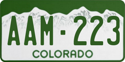 CO license plate AAM223