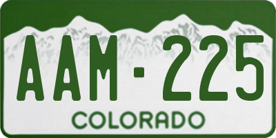 CO license plate AAM225