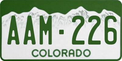 CO license plate AAM226