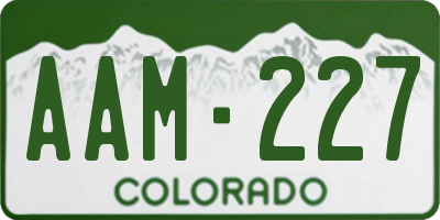 CO license plate AAM227