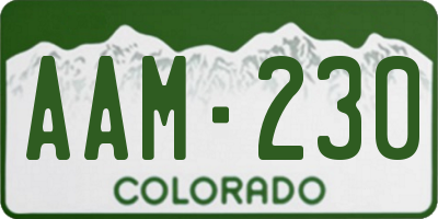 CO license plate AAM230