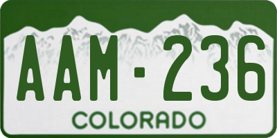 CO license plate AAM236