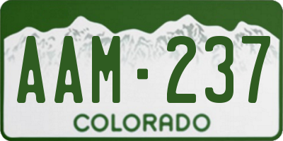 CO license plate AAM237