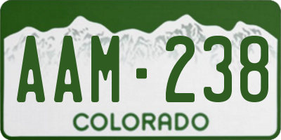 CO license plate AAM238