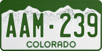 CO license plate AAM239