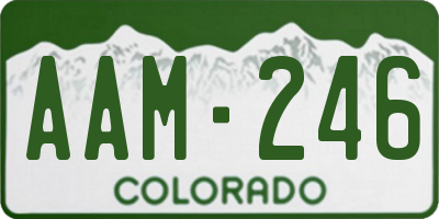 CO license plate AAM246