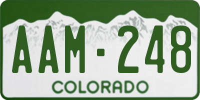 CO license plate AAM248