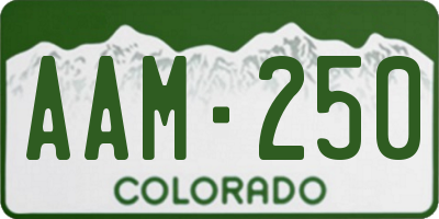CO license plate AAM250