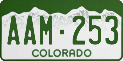 CO license plate AAM253