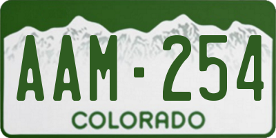 CO license plate AAM254