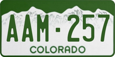 CO license plate AAM257