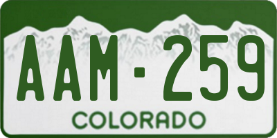 CO license plate AAM259