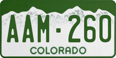CO license plate AAM260