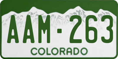CO license plate AAM263