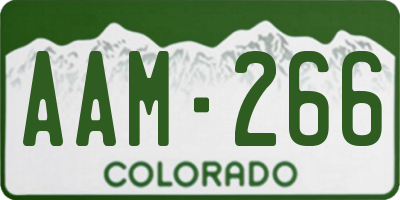CO license plate AAM266