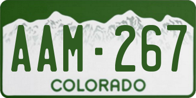 CO license plate AAM267