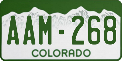 CO license plate AAM268