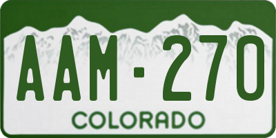 CO license plate AAM270