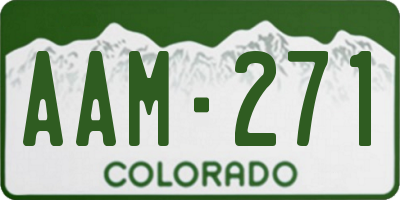 CO license plate AAM271