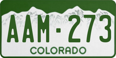 CO license plate AAM273