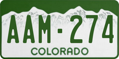 CO license plate AAM274