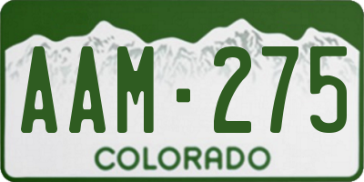 CO license plate AAM275