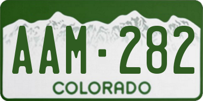 CO license plate AAM282