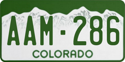 CO license plate AAM286