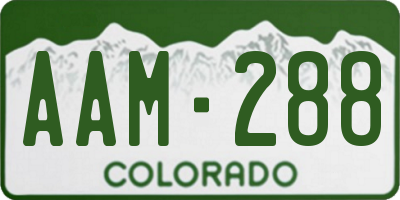 CO license plate AAM288