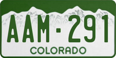 CO license plate AAM291