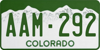 CO license plate AAM292