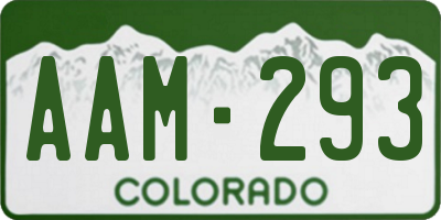 CO license plate AAM293