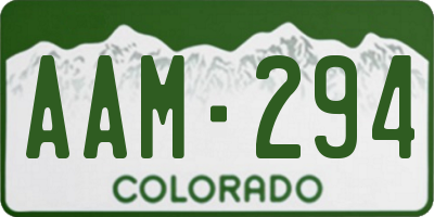 CO license plate AAM294