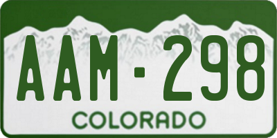 CO license plate AAM298