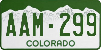 CO license plate AAM299